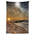 thumbnail image 3 of Ambesonne Space Tablecloth Rectangular Table Cover, Solar Eclipse, 52"x70", Cream Orange, 3 of 4