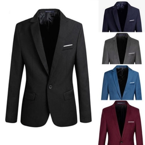 NEW2018 Men&acute;s Casual Slim Fit Formal One Button Suit Blazer Coat Jacket Tops