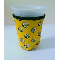 Fedaniele White Yellow Smile Face Reusable Insulated Neoprene Cup Sleeve Durable Drink Sleeve for Cold Hot Beverages 22oz 3mm