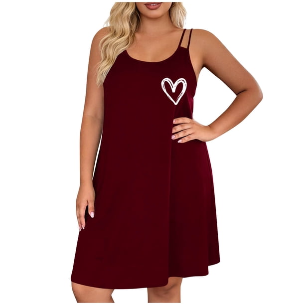 Camisa de Manga Corta Vestido para las Mujeres Suspender Suelto sin Mangas Vestido de Noche Suave Cómodo Casa Ropa de Dormir