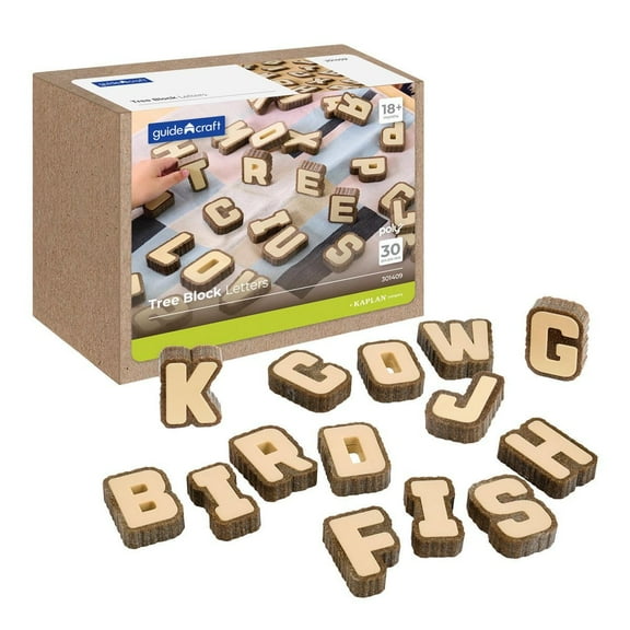 Kaplan Early Learning Bark Block Letters - 36 Pieces, Alphabet Toys for Toddlers