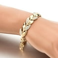 thumbnail image 4 of Fashion alloy with full of diamonds leaf bracelet bridal wedding Valentine's Day female gold leaf bracelet gold average size, 4 of 8