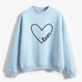 thumbnail image 4 of BLTIBY Valentines Day Shirts for Women Love Heart Printed Sweatshirts Long Sleeve Crew Neck Fashion Pullover Tops Light Blue L, 4 of 4