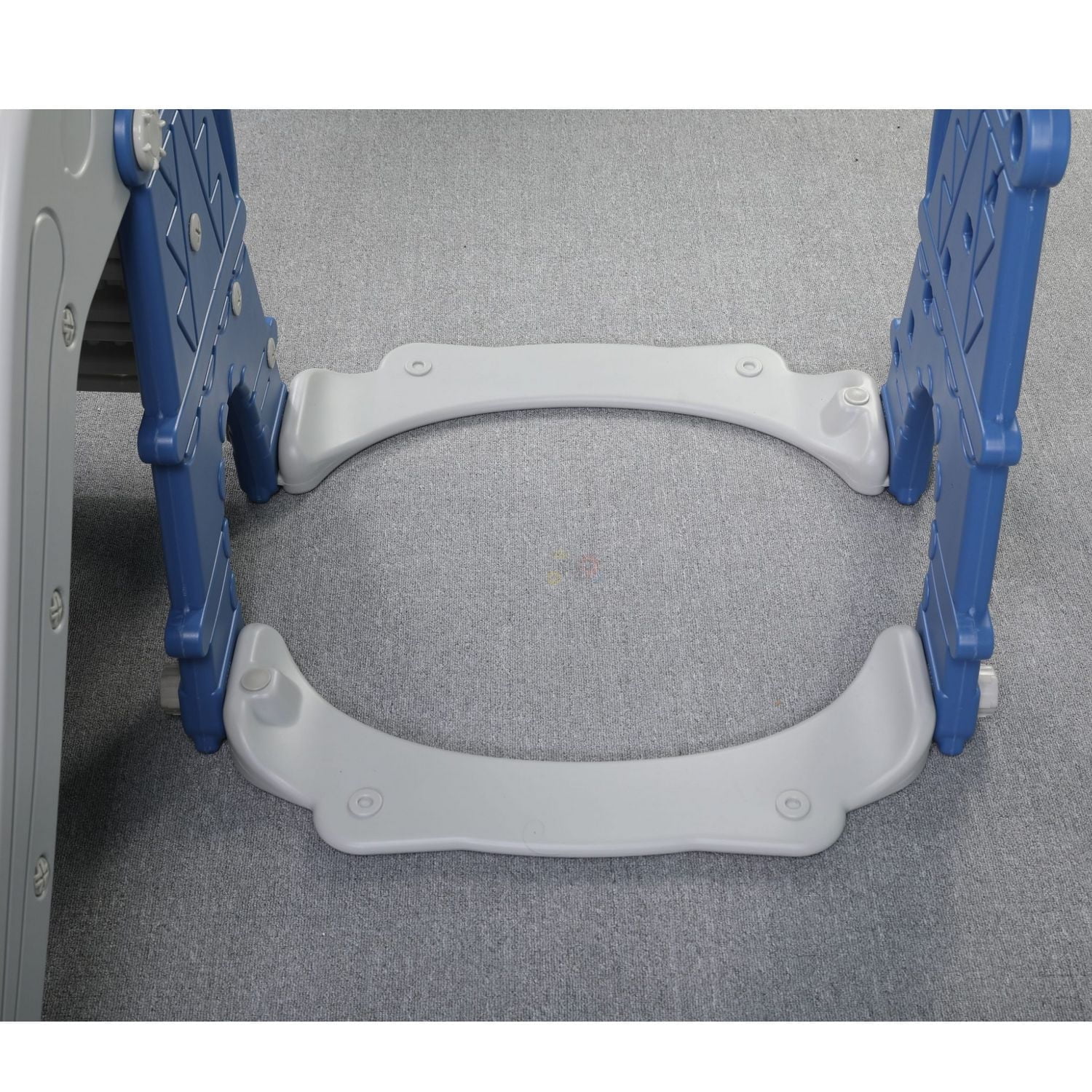 KidsVIP Luxury 5 in 1 Castle Edition Playset Toddlers and Baby Slide with Full Step, Swing, Basket Ball Net- Blue