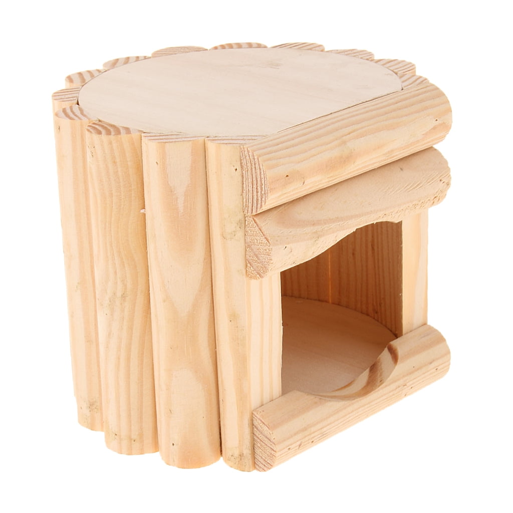 Wooden Hamster House Hideout Hut Exercise toys for Hamster,Mouse, Rat round