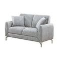 thumbnail image 3 of Rena 2pc Sofa and Loveseat Set, 2 Pillows, Light Gray Burlap Fabric, 3 of 3