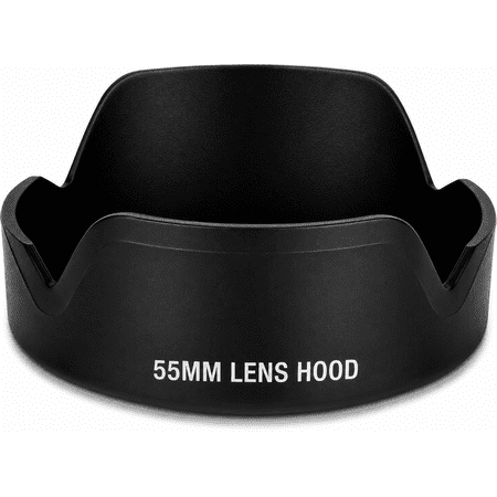55mm Pro Series Hard Tulip Lens Hood for DSLR Cameras & an eCostConnection Microfiber Cloth