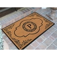 thumbnail image 3 of A1HC Abrilina Natural Coir Monogrammed Door Mat, PVC Backing, Durable Anti-Shed Heavy Duty Doormat for Outdoor Front Porch Entrymat - 30"x48", 3 of 7