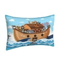 thumbnail image 2 of Bixox Animals on Noah's Ark Printed Pillow Protector,Super Soft Ideal for Home,Guests,Rentals - 14"x20", 2 of 8
