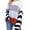 Gray, variant on Fesfesfes Women Sweater Long Sleeves Tops Round Neck Color Matching Loose Tops Blouse Knitted Sweater Tops on
