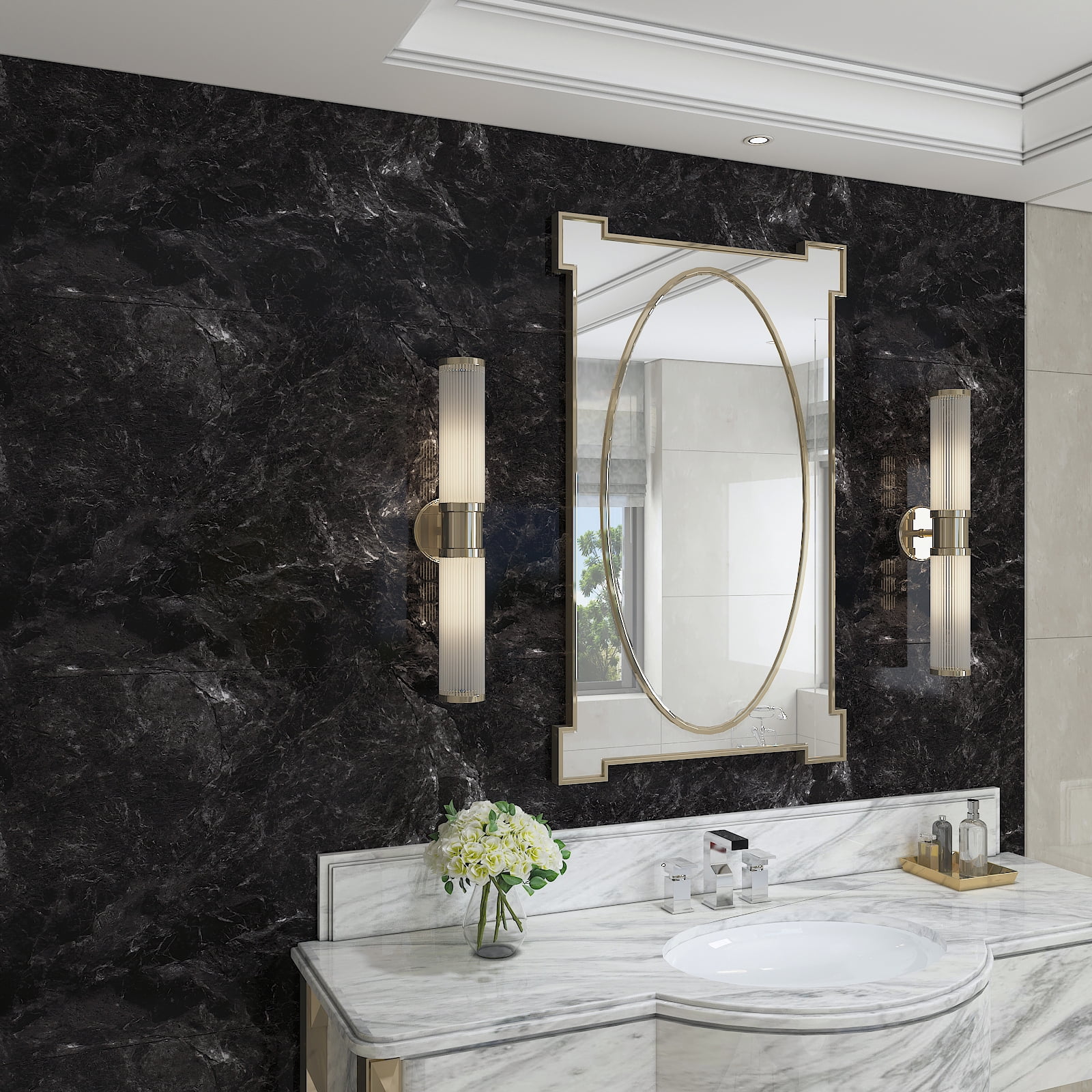 CHIHUT Marble Countertop Peel and Stick Waterproof Light Black Marble Contact Paper for Countertops Self Adhesive Removable Wallpaper for Renters Vinyl Countertop Wrap for Table Furniture 17.7''x100''