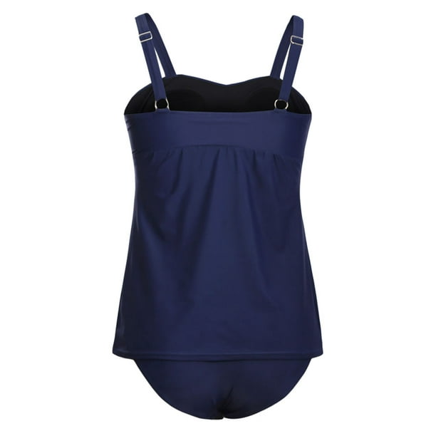 Blue Short Maternity Tankini Swimsuit Two Piece Set – BelaWave