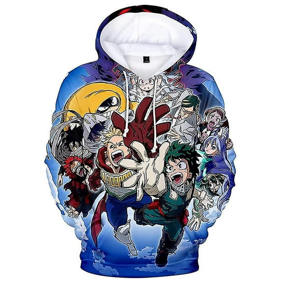 My Hero Academia Chandails à Capuchon d'Anime Unisexes Chandail à Capuche à Enfiler Hauts