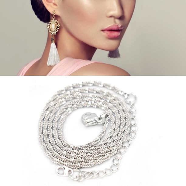 Collar De Cadena Torcida Clásica En Plata 925 - Diámetro 4mm, Largo 18", Liso, Nuevo Sin Etiquetas