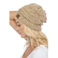 thumbnail image 2 of C.C Hat-33 Slouchy Thick Warm Cap Hat Skully Color Cable Knit Beanie Confetti Latte, 2 of 4