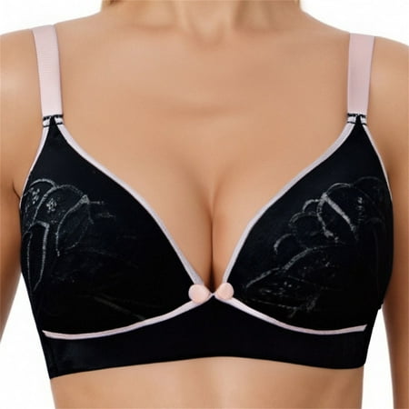 Nmnitkp Nursing Bras for Breastfeeding Seamless Maternity Bra Wireless Pregnancy Bras Comfort Sleep Bralette with Support,Breathable & Moisture-Absorbent Cotton Nursing Bras Black,75
