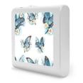 thumbnail image 6 of Plug in Dimmable LED Night Light with Dusk to Dawn Auto Sensor, Adjustable Brightness, Warm Light, Auto On/Off Nightlight for Bathroom, Hallway, Nursery, Bedrooms - Blue Butterflies on White Flowers, 6 of 7