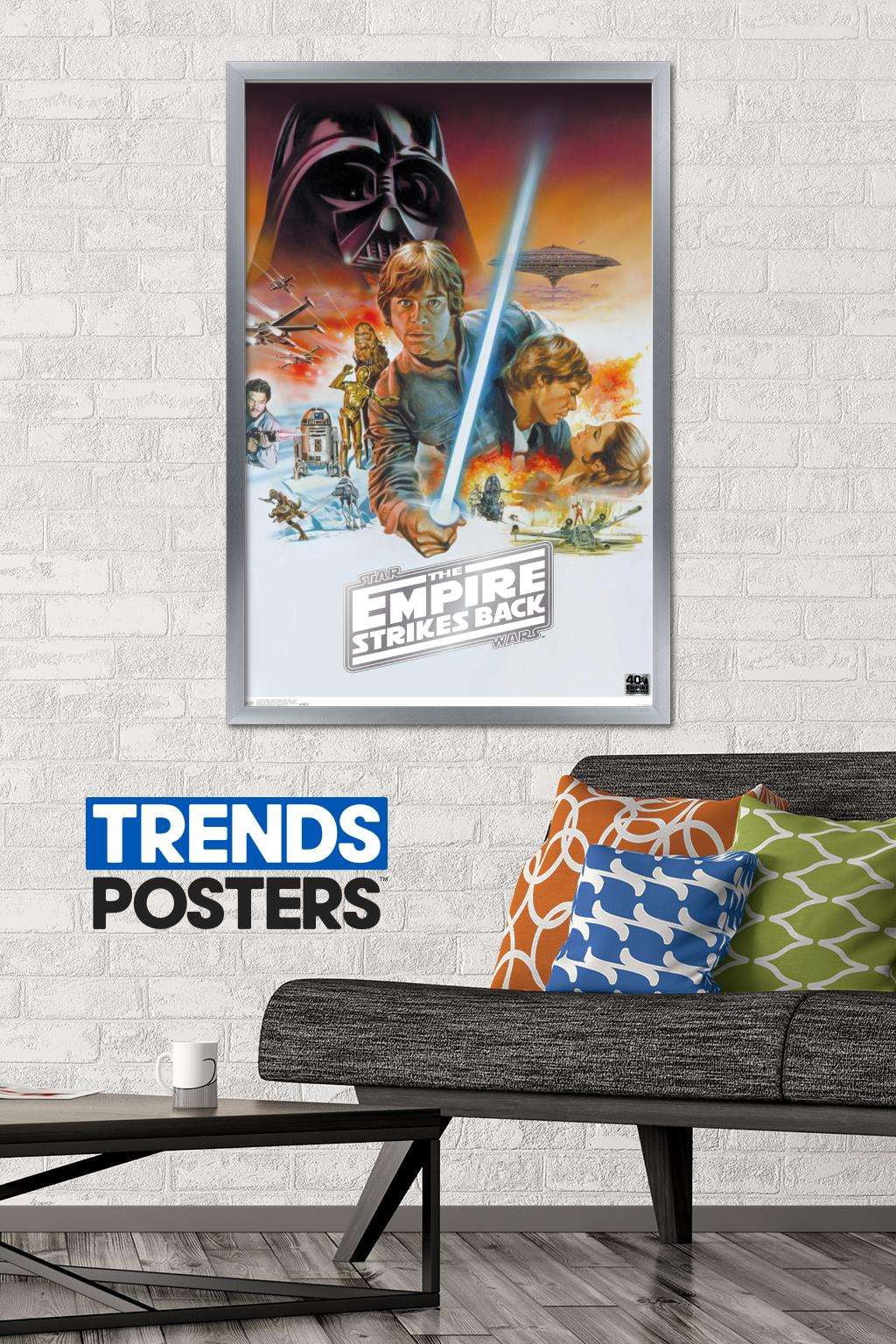 Star Wars: The Empire Strikes Back 40th - Scenic Wall Poster, 22.375" x 34", Framed