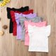 thumbnail image 5 of Bebé Niño Bebé Niña Top Básico Liso Volantes Camiseta Blusa Ropa Casual (1-2 Años Blanco), 5 of 5