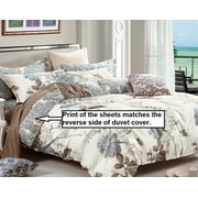 Swanson Beddings Daisy Silhouette 100% Cotton Sheet Set : Fitted Sheet, Flat Sheet and Two Matching Pillowcases (California King)