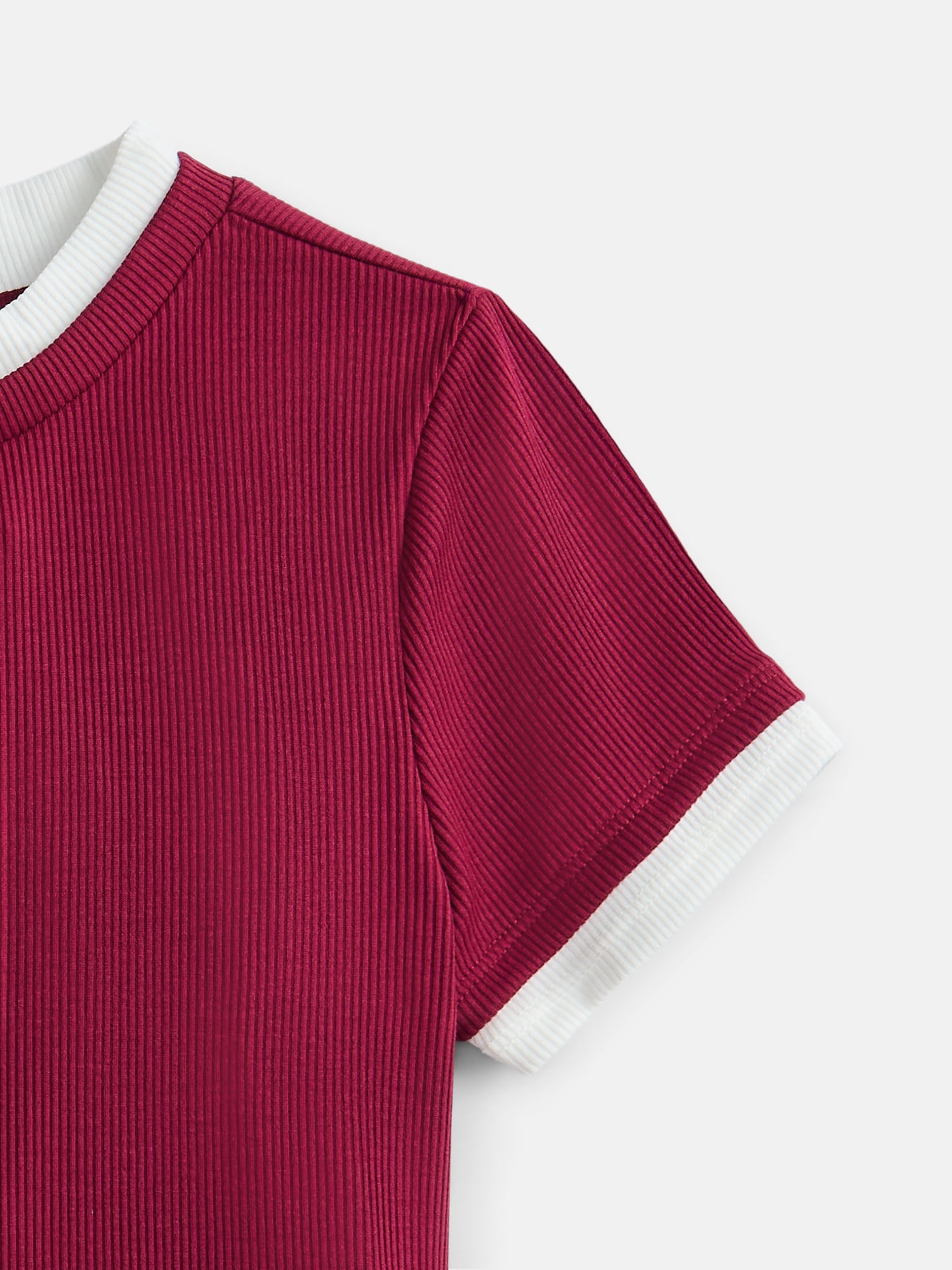 Weekend Academy Girls Layered Tee with Short Sleeves, Sizes 4-18