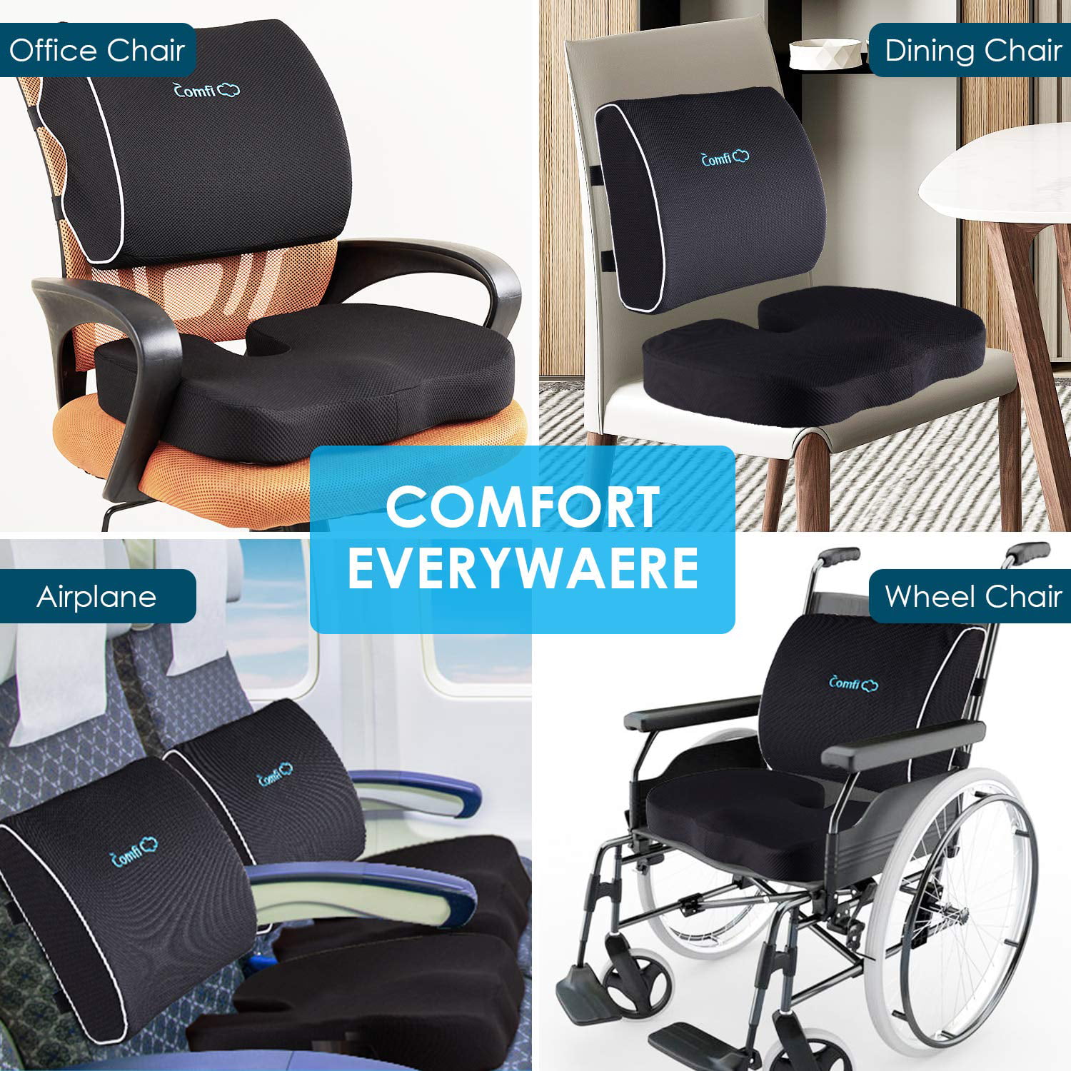 Comfilife Lumbar Support Back Pillow Office Chair and Car Seat Cushion –  SHANULKA Home Decor