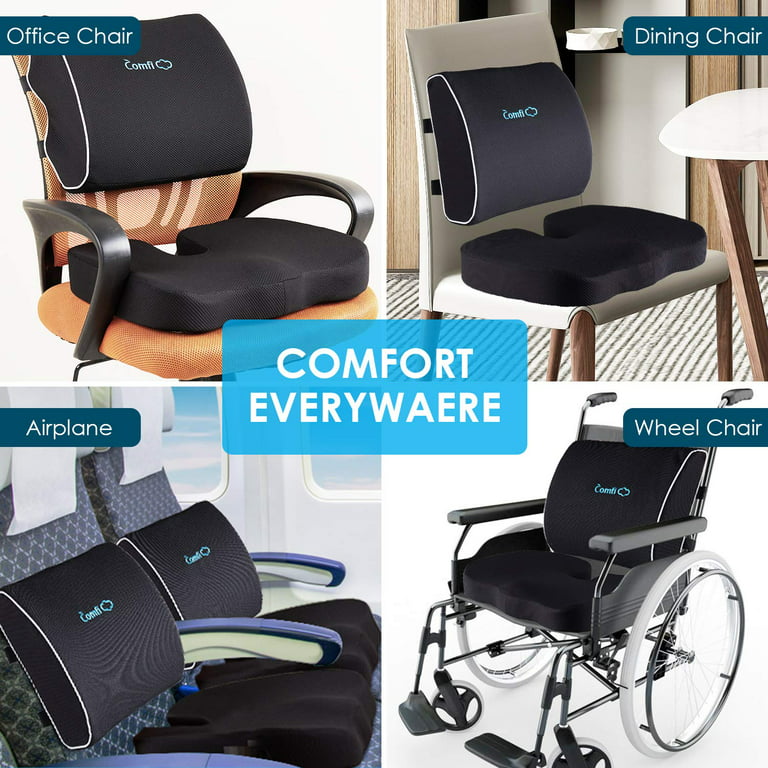 Comfilife Lumbar Support Back Pillow Office Chair and Car Seat Cushion - Memory
