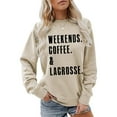 thumbnail image 2 of Fgnfyis Women's Fashion Letter Print Crewneck Long Sleeve Casual Pullover Sweatshirt Top Womens Sweatshirts Beige L, 2 of 4