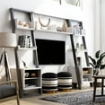 thumbnail image 4 of Furniture of America Kente Wood 4-Piece Entertainment Center in Distressed Gray, 4 of 16
