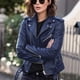 thumbnail image 1 of Puntoco Chaqueta de piel sintética para mujer, manga larga, con cremallera, abrigo ajustado, chaqueta corta de otoño, liquidación Puntoco  Puntoco-5058, 1 of 4
