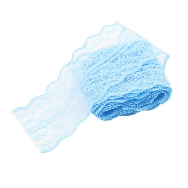 Cinta de Encaje para Manualidades - Cinta de Encaje de Tela de 2 M Por Rollo para Invitación de Boda, Tarjetas, Costura, Lazos para El Pelo, Envoltura Azul claro Baoblaze Ajuste ancho de la tela del cordón