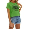 thumbnail image 4 of NAMTYQX Womens Tops Crewneck Casual Fullprint Short Sleeve Lightweight Print Plus Size Soft Relaxed Fit Womens Tshirts Cotton Loose Fit Green Size M, 4 of 5