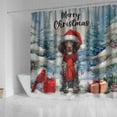 thumbnail image 4 of Merry Christmas German Shorthaired Pointer Enjoys Woofmas Winter Xmas Holiday Shower Curtain GSP Lover Dog Gift Waterproof Bathroom Bathtub Curtain - 02022, 4 of 5