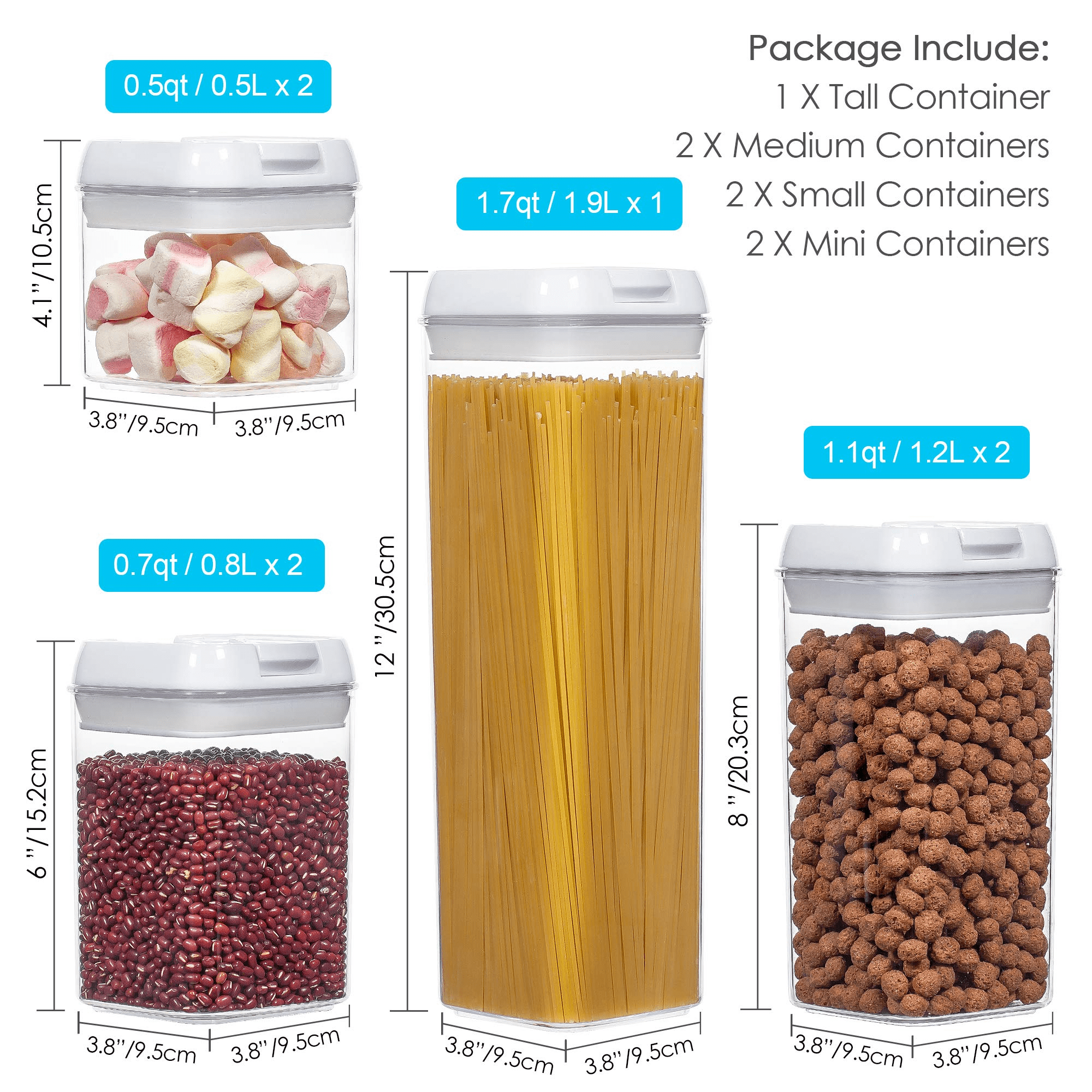 Small Containers with Lids, Set of 6-2.7 oz Food Storage