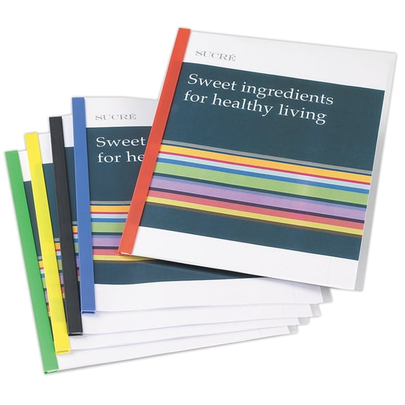 Office Depot Sliding Bar Report Covers, Clear/Assorted, Pack Of 6, 78482