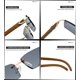 thumbnail image 5 of Gafas de sol Heptagram 7533-3pc marrón+gris+transparente sin montura de moda, 5 of 6