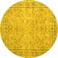 thumbnail image 1 of Ahgly Company Machine Washable Indoor Round Persian Yellow Traditional Area Rugs, 7' Round, 1 of 4