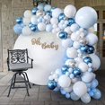 thumbnail image 3 of Kit de arco de guirnalda de globos azules-Kit de arco de globo plateado blanco azul de 104 piezas con globos de confeti para fiesta de cumpleaños de niños, 3 of 3