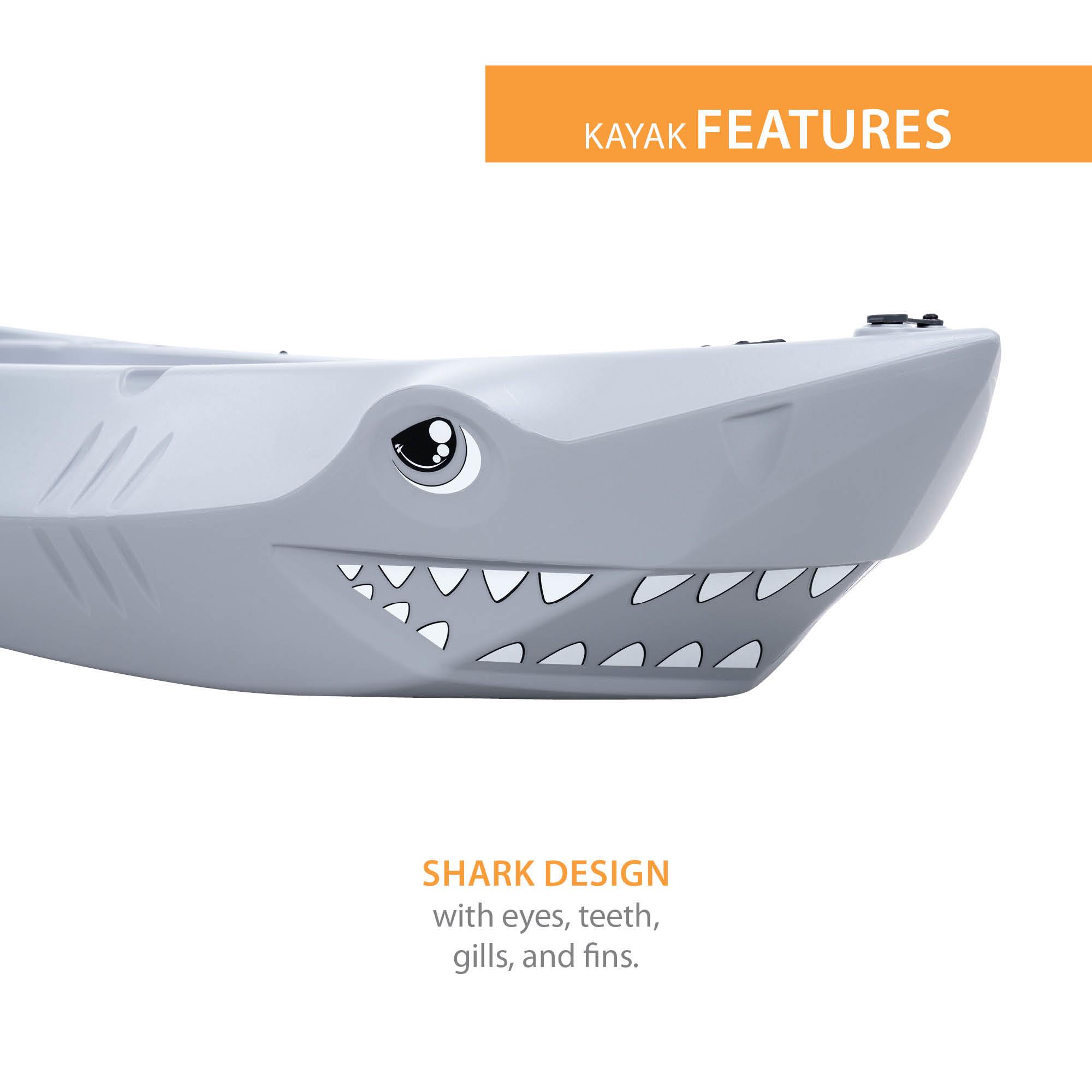 Lifetime Youth Shark 6 ft Sit-On-Top Kayak with Paddle, Gray (91327)