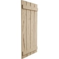 thumbnail image 3 of Ekena Millwork 23 1/2"W x 38"H Rustic Four Board Spaced Board-n-Batten Hand Hewn Faux Wood Shutters (Per Pair), Primed Tan, 3 of 10