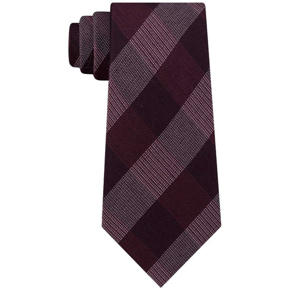 Michael Kors Men’s Classic Plaid Ties, Dark Red