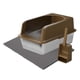 thumbnail image 3 of Caja de arena para gatos con parte abierta, orinal para gatitos, inodoro de gran espacio, bandeja de arena semicerrada resistente para marrón, 3 of 9
