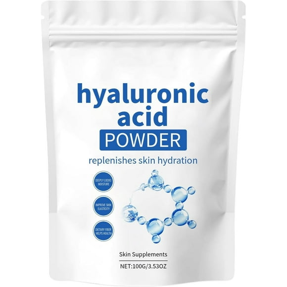 Elavona Hyaluronic Acid Powder for Skin Care, Hyaluronic Acid Serum Powder Skin Hydration and Moisture Support Supplements Low Molecular Weight Water Soluble Moisturizing Ingredient DIY Facial Serum