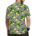 thumbnail image 2 of Wukai Lemons on Striped Print Men's Short-Sleeved Mesh T-Shirt,Quick-Dry Short Sleeve Workout T-Shirt-6X-Large, 2 of 8
