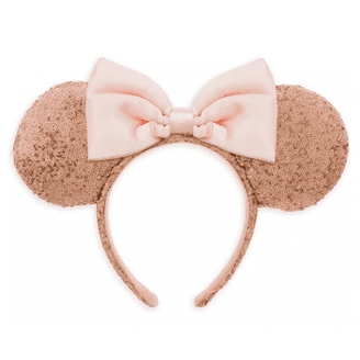 Disney Minnie Mouse Orange Peach Punch Sequin Ears Headband 