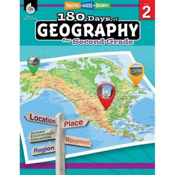 Pre-Owned 180 Days of Geography for Second Grade: Practice, Assess, Diagnose (180 Days of Practice) Paperback