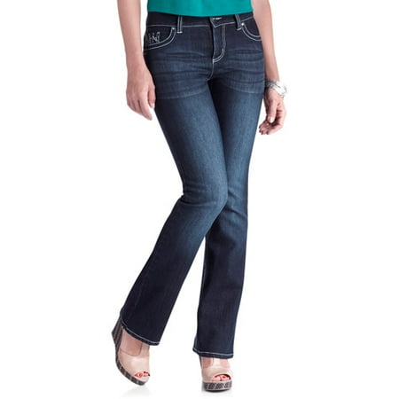 Faded Glory Women's Flap Studded Pocket Bootcut Jeans