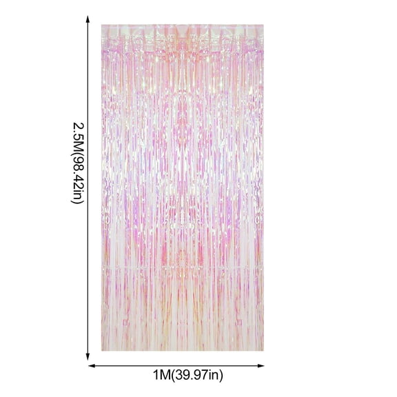 Bizhua Curtainfoil Fringe Curtains, Metallic Tinsels Fringe Curtains for Party Prom Birthday Wedding Favors Decoration, 1X Tassel Curtains