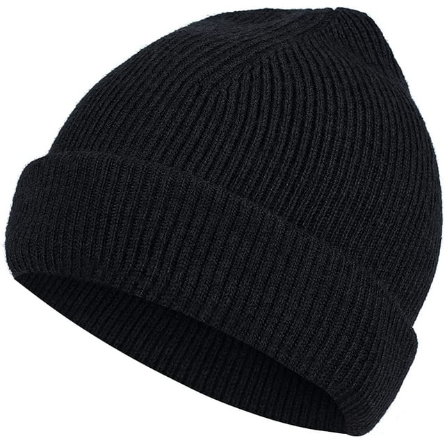 Gorro de lana de punto 100% lana de merino Gorros de invierno cálidos unisex Gorro de punto elástico suave, transpirable y acogedor con puños Zhivalor Gorras y Gorros