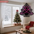 thumbnail image 4 of Stylish Metal Hanging Christmas Tree Wind Spinner - Vibrant White & Pink Geometric Design with Colorful Dots for Garden Decor, 4 of 7